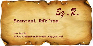 Szentesi Rózsa névjegykártya